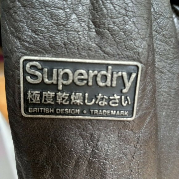 Superdry TARPIT ( badASS ) Leather Biker / Flight Jacket black - Picture 7 of 16